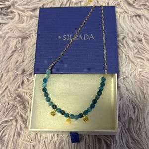 Silpada Blue and Gold Beaded Necklace